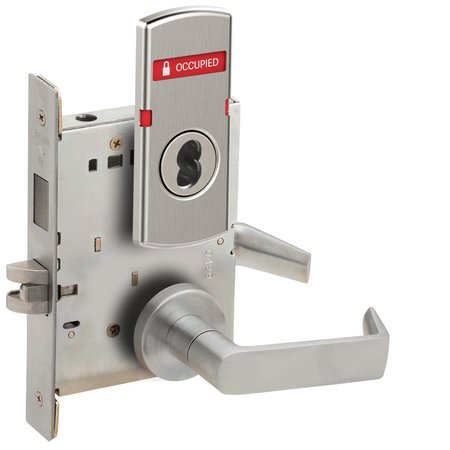 SCHLAGE L Series Mortise Lock, Corridor Lock, 06 Lever, A Rose, Less SFIC, VACANT/OCCUPIED Indicator for Out L9456B 06A 626 L283-722
